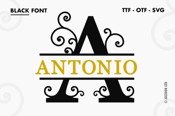 Antonio Split Monogram: Elevating Personal Branding and Creative Projects with Authentic Typography