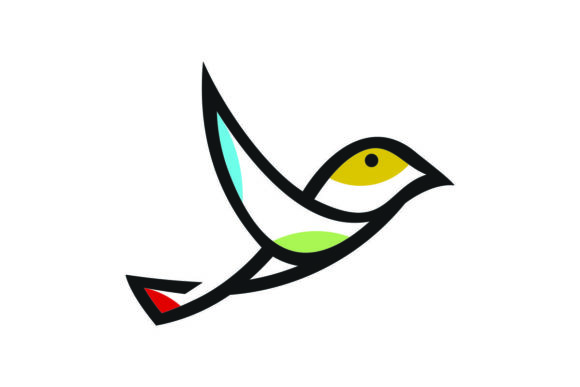 Bird Vector Logo Abstract Graphic Outline