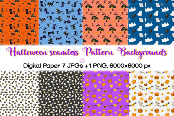 Digital Paper Halloween Seamless Pattern
