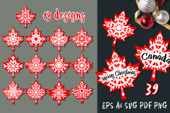 Elevating Seasonal Branding with the Christmas Maple Leaf Vector Collection