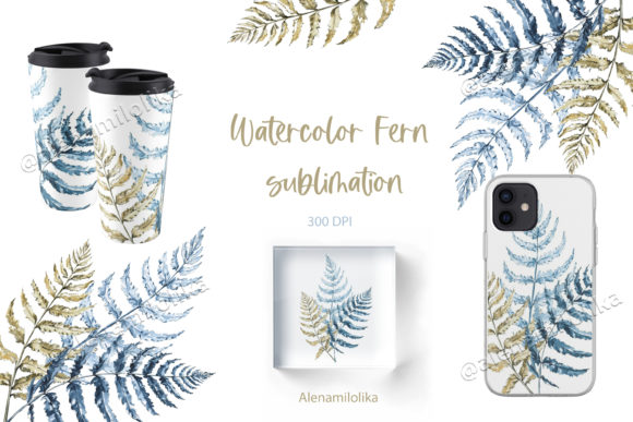 Ferns Watercolor Bouquet Fern. Plants