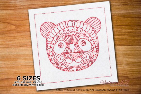 Panda Zentangle: Intricate Zenbroidery for Embroidery