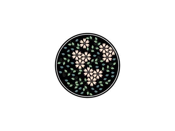 Round Leaves and Flowers Patterns for Design