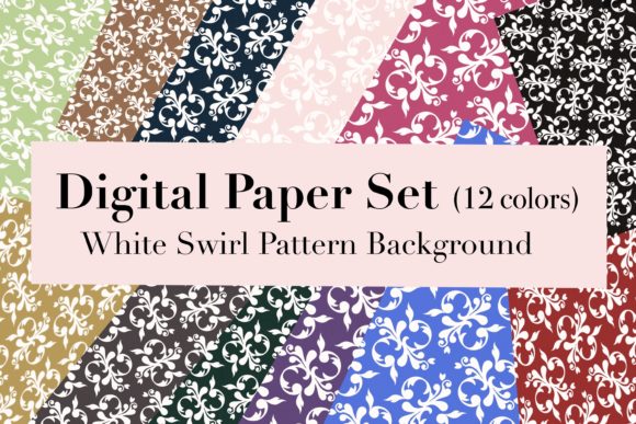 Transform Your Creative Projects with the Digital Paper Set - White Swirl Background
