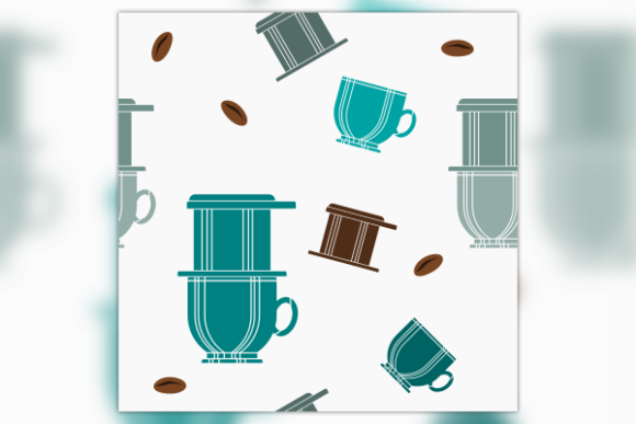 Vietnam Drip Coffee and Beans Pattern: A Creative Resource for Designers